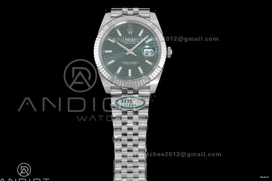 126334 Best Steel 1:1 Edition SH3235 Jubilee Bracelet DateJust Clean 41 904L on Dial Green Textured 0225